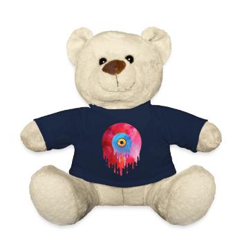 Schmelzende Vinylplatte T-Shirt Oldschool Musik Gr - Teddy - French Navy - Vorne