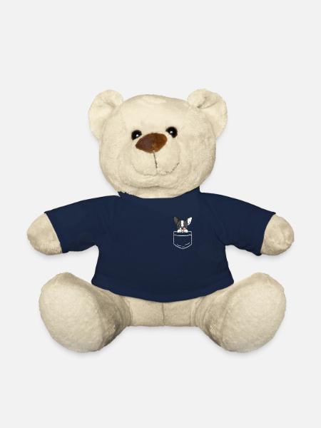 Chemise de poche pour chien Terrier de Boston - Nounours - bleu marine