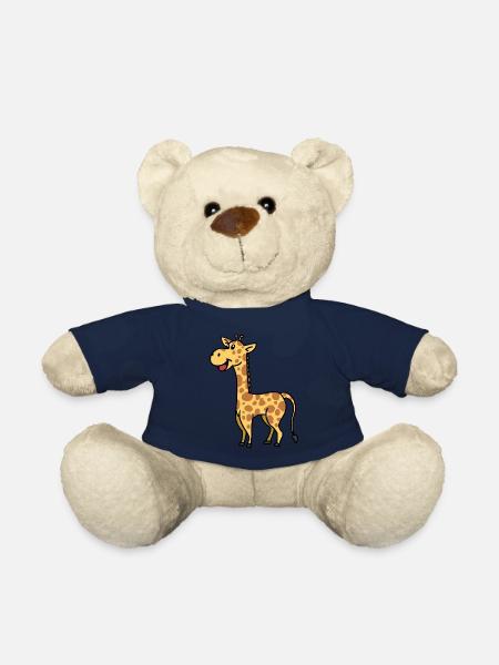 Giraffe Giraffes Wildlife Zoo Animals Animals Children - Teddy Bear - french navy