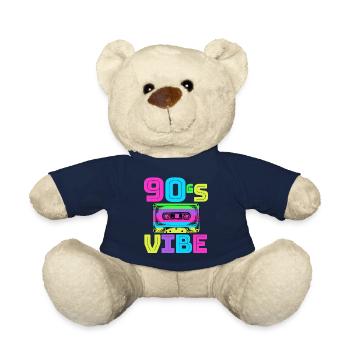 90s Vibe - Retro Vintage 90s Music Gift - Teddy Bear - french navy - Front