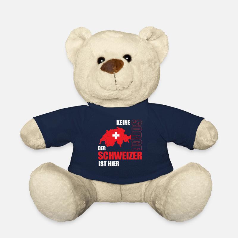 Lustiger Schweizer Spruch Schweiz Fahne Geschenk - Teddy - French Navy