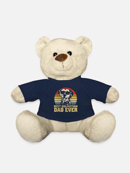 Best Dalmatian Dog Dad Ever Dad Daddy Retro - Teddy Bear - french navy