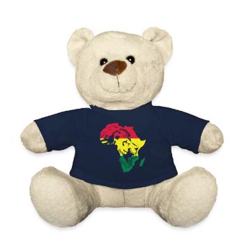 Roar Africa Map Lion Face Reggae Rasta Gift - Teddy Bear - french navy - Front
