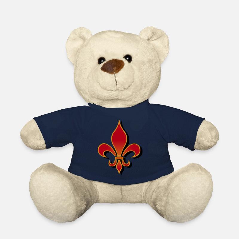 Rotes Lilien Symbol Schatten - Teddy - French Navy