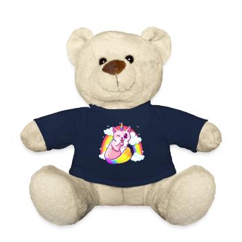 Arc-en-ciel Meowgical Caticorn Majestic Chat Licorne - Nounours - bleu marine - Devant