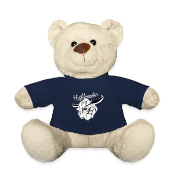 Highlander highland cattle cow cow highland cattle we - Teddy Bear - french navy - Front
