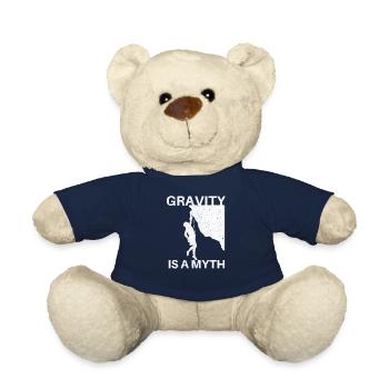 La gravité est un mythe - T-shirt d'escalade pour grimpeurs - Nounours - bleu marine - Devant