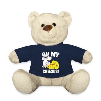Cheese lovers Mouse Jesus Cheddar Mozzarella - Teddy Bear - french navy - Front