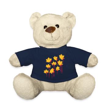 graffiti sang gouttes rouge feuille d’érable modèle herb - Nounours - bleu marine - Devant