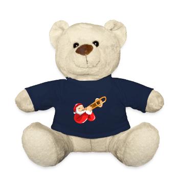 Trombone Père Noël - Nounours - bleu marine - Devant