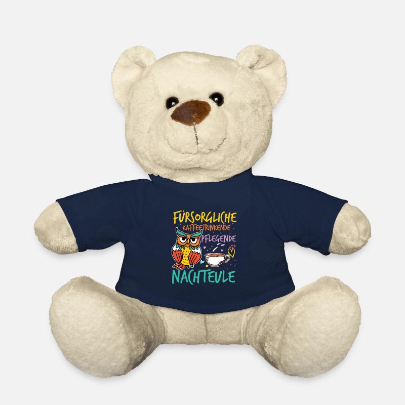 Fürsorgliche Pflegende Kaffeetrinkende Nachteule - Teddy - French Navy