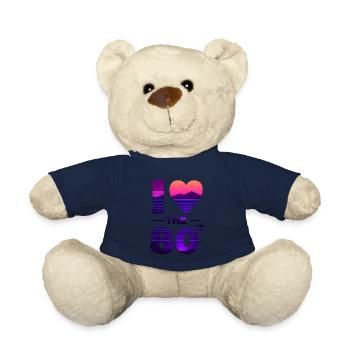 I Love The 80s Liebe Vintage Herz Geschenk - Teddy - French Navy - Vorne