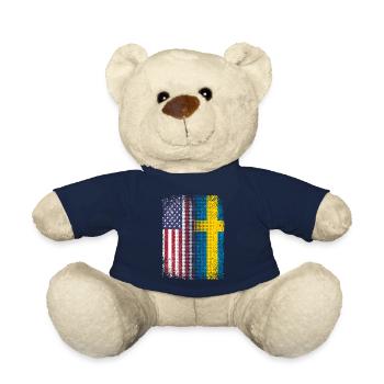 Flagge Schweden und USA Stolz Heimat - Teddy - French Navy - Vorne