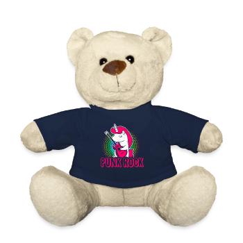 Punk Musik Einhorn Girl Punker Rock Anarchie - Teddy - French Navy - Vorne