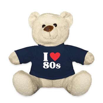 80 amour coeur nostalgie cadeau anniversaire - Nounours - bleu marine - Devant