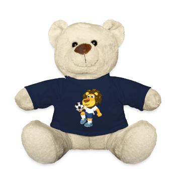 Fussball Blau Weiß Fussballer Löwe Kreisklasse - Teddy - French Navy - Vorne