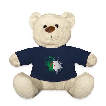 Algeria Flag Splashed Effect - Teddy Bear - french navy - Front