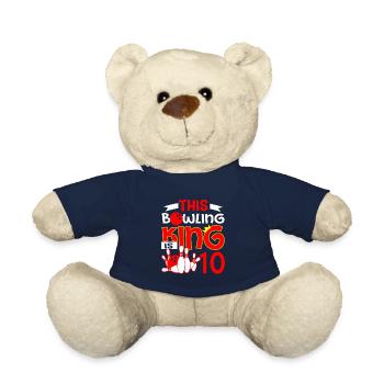 This Bowling King Is 10 Years Old - Teddy Bear - french navy - Front
