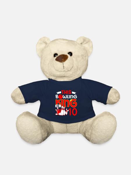 This Bowling King Is 10 Years Old - Teddy Bear - french navy