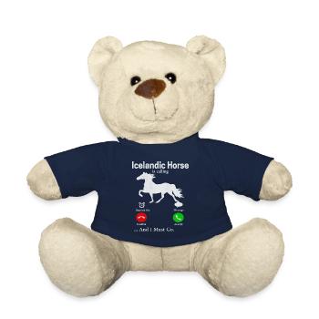 Icelandic horses roast Isi gift - Teddy Bear - french navy - Front