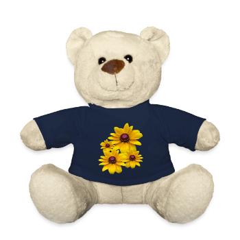 fleurs de coneflower floraison jaune, pétales, floral, - Nounours - bleu marine - Devant