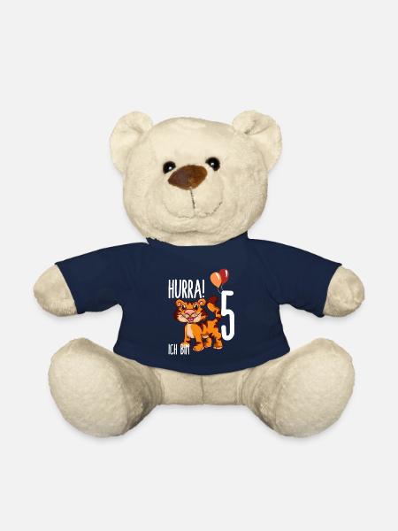 5e anniversaire - Nounours - bleu marine