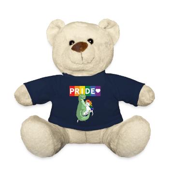 LGBT Gay Pride TRex Tyrannosaurus Rex Dinosaur - Teddy Bear - french navy - Front