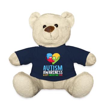 Autism Awareness Accept understand love - Teddy Bear - french navy - Front