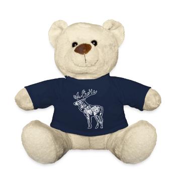 Elch Elch Blumenmuster - Teddy - French Navy - Vorne