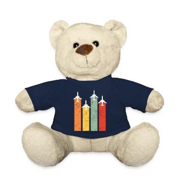 Pilot Aviation Flugzeug Flieger Geschenk Retro - Teddy - French Navy - Vorne