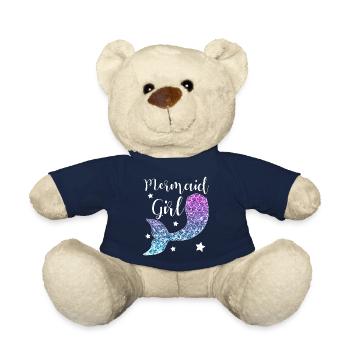Fille de sirène fille cadeau de sirène - Nounours - bleu marine - Devant