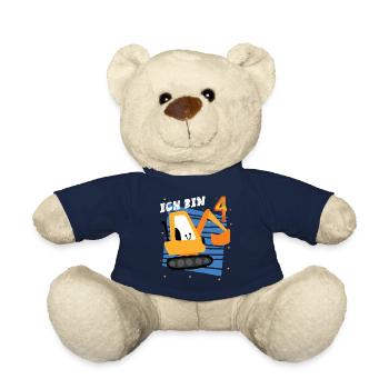 4. Geburtstag Ich bin 4 Bagger - Teddy - French Navy - Vorne