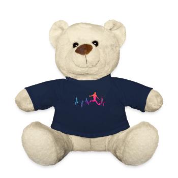 Fußball Herzschlag EKG Fußballspieler - Teddy - French Navy - Vorne