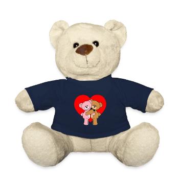Herzen Bärchen Geschenk für verliebte Bären Herz - Teddy - French Navy - Vorne