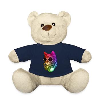 Bunte Musik Katze Kopfhörer Raver Tier - Teddy - French Navy - Vorne