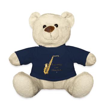 Saxophones image avec inscription - Nounours - bleu marine - Devant