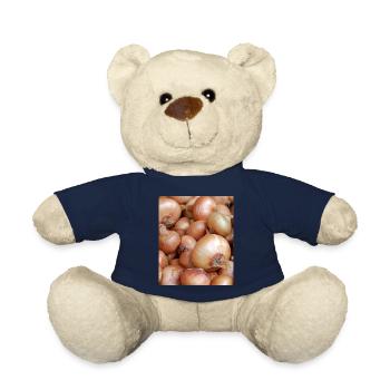Funny onion vegetable photo gift - Teddy Bear - french navy - Front