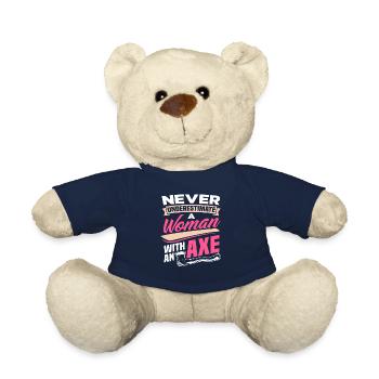 Axt Holzfällerin Sportlerin Hobby Geschenk - Teddy - French Navy - Vorne