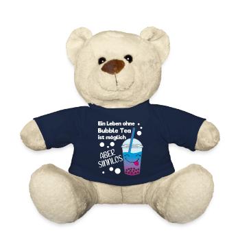 Lustiges Kawaii Bubble Tea Liebhaber Geschenk - Teddy - French Navy - Vorne