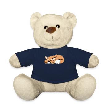 Niedlicher Schlafender Fuchs Schlaf Geschenk - Teddy - French Navy - Vorne