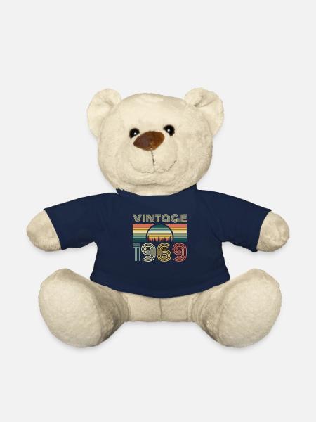 Vintage 1969 birthday retro vintage gift - Teddy Bear - french navy