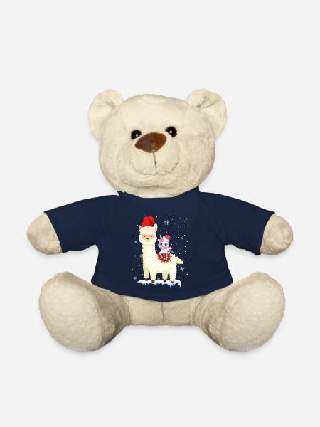 Süßes Alpaka Lama Einhorn Weihnachten Mund-Schutz - Teddy - French Navy