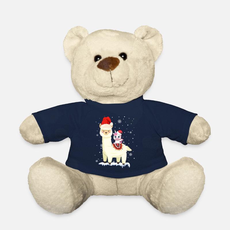 Süßes Alpaka Lama Einhorn Weihnachten Mund-Schutz - Teddy - French Navy