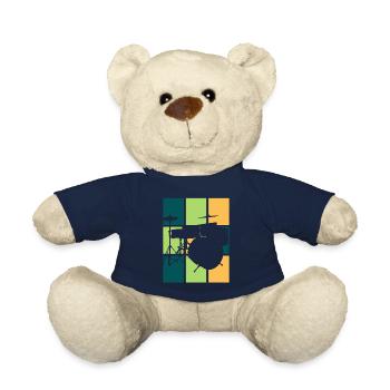 Cadeau de batterie rétro batteur - Nounours - bleu marine - Devant