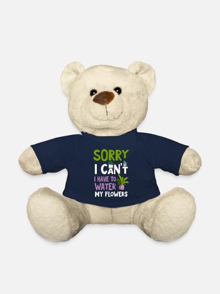 I have to water my flowers - Teddy Bear - french navy