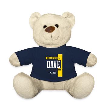 What A Difference A Dave Makes - Family Name Gift - Teddy Bear - french navy - Front