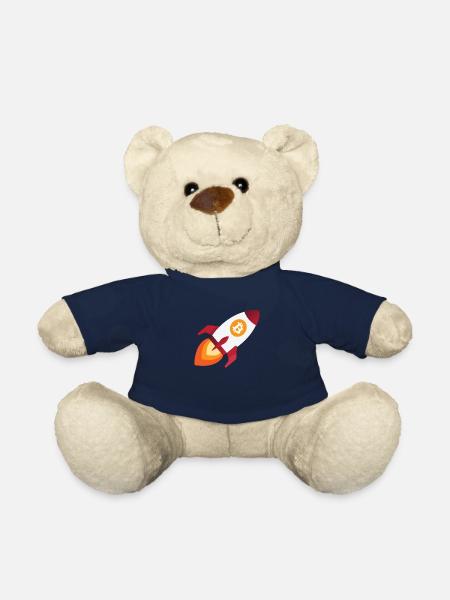 Bitcoin rocket - cryptocurrency crypto bitcoins - Teddy Bear - french navy