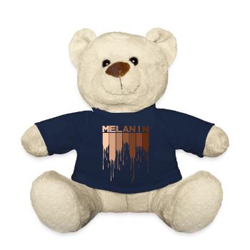 Melanin Black Month History Anti-Racism - Teddy Bear - french navy - Front