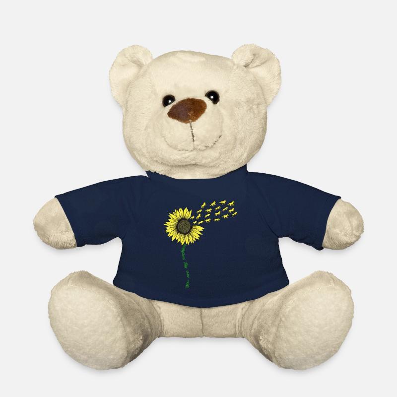 Pferde Sonnenblume Geschenk - Teddy - French Navy