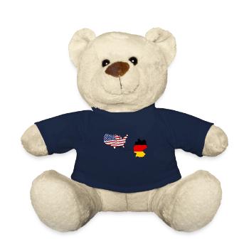 Germany and USA Pride Love Dual Citizen - Teddy Bear - french navy - Front